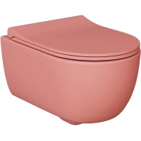 Унитаз подвесной Ambassador Abner 103T20901R безободковый, розовый матовый