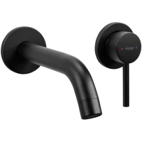 Смеситель для раковины Rea Owen REA-B5332 встраиваемый, без донного клапана, черный матовый