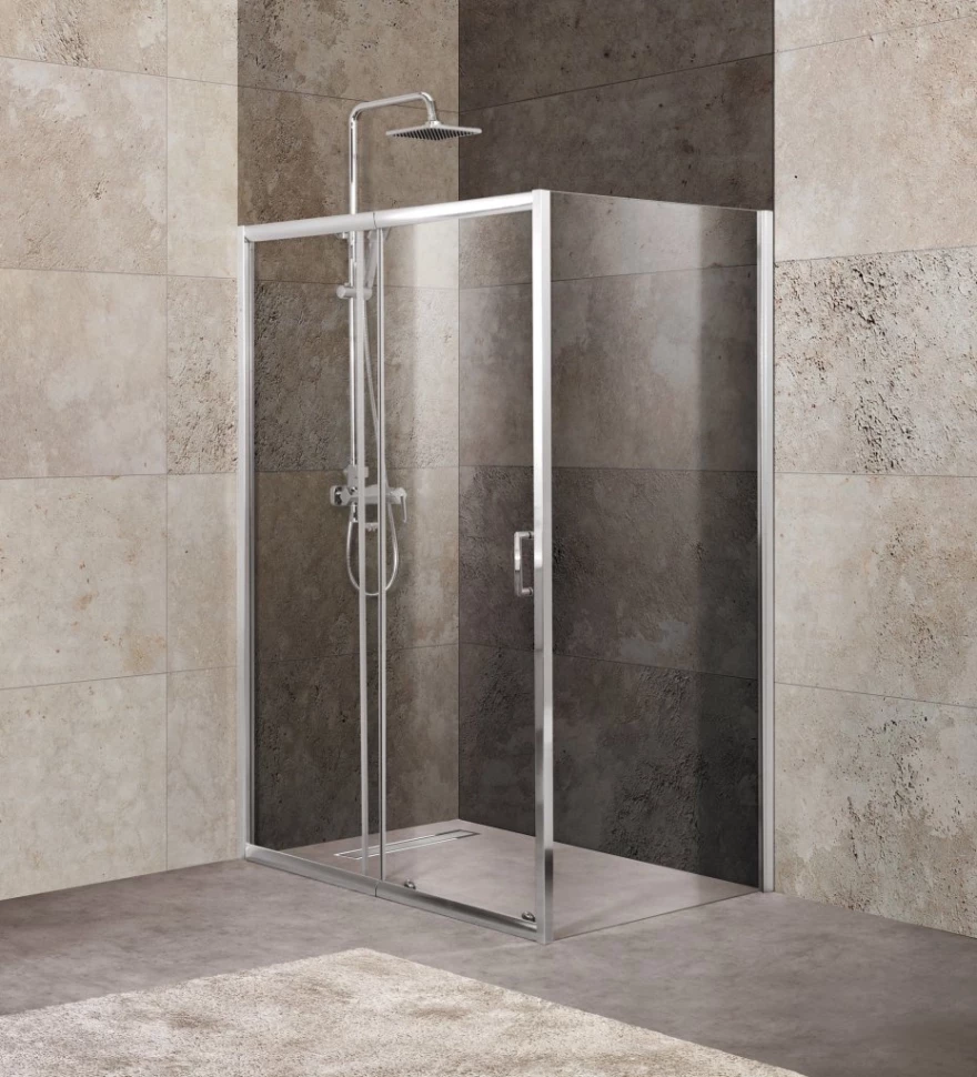 

Душевой уголок 100-115x80 см BelBagno UNIQUE-AH-1-100/115-80-P-Cr текстурное стекло