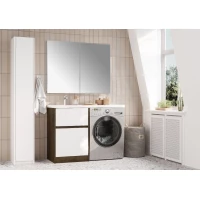 Комплект мебели белый глянец/дуб кантри 120 см Акватон Лондри 1A266901LHDY0 + 1A274801LH010 + 1A72843KLH01L + 1A267402LH010