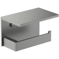 Держатель туалетной бумаги Timo Petruma 15243/18 с полкой для телефона, вороненая сталь