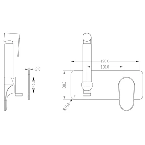 Изображение товара гигиенический душ boheme spectre 457-gm со смесителем, оружейная сталь