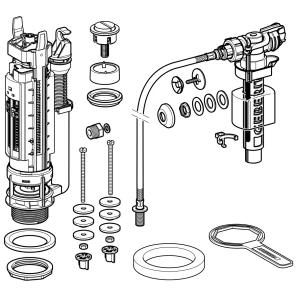 Изображение товара комплект механизма смыва 3/8" и 1/2" подвод воды универсальный, тип 290-380 geberit 283.313.21.2