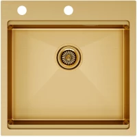 Кухонная мойка Paulmark Kroner-Pro PM705151-BG 51x51 см, золотой матовый