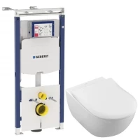Комплект подвесной унитаз Villeroy & Boch Subway 2.0 5614R2R1 + система инсталляции Geberit 111.362.00.5