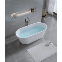 Ванна из литьевого мрамора Timo Elissa Solid Surface ELISSA1580 158x74 см, отдельностоящая, белый матовый