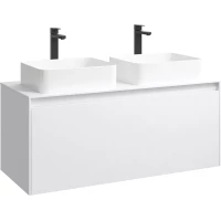 Тумба с раковиной белый глянец 120 см Aqwella 5 Stars Mobi MOB0112W + MOB0712W + 641945 + 641945