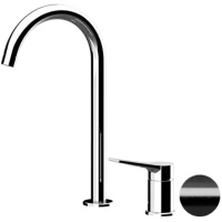 Смеситель для раковины Remer Slash SL57LCFP без донного клапана, черный хром матовый