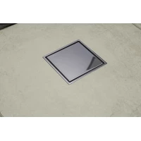 Душевой трап Pestan Confluo Standard Plate 4 13702559 144x144/50 мм, с решеткой, 2 в 1 под плитку, хром/матовый хром
