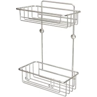 Полка для ванной Tekno-tel ES095SSS 25 см, двойная, серебро