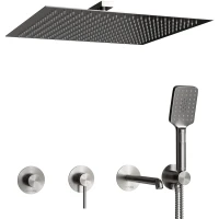 Душевой комплект WasserKRAFT Muritz A9851.98DVR3.350.363.444.100.345.443BN 400 мм, со смесителем, никель