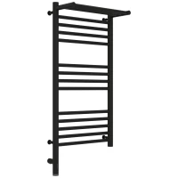 Полотенцесушитель электрический 800x400 черный матовый МЭМ левый Сунержа Богема с полкой 3.0 31-5806-8040