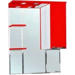 Изображение товара зеркальный шкаф 75x100 см красный глянец/белый глянец r bellezza альфа 4618812001038