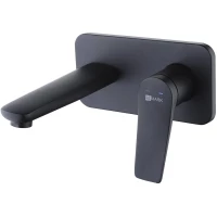 Смеситель для раковины Lemark Bronx LM3726BL встраиваемый, с донным клапаном, черный матовый