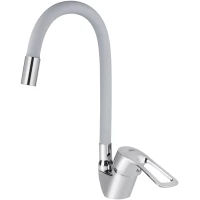 Смеситель для кухни Viko V-6468 Grey с гибким изливом, хром/серый