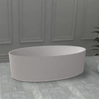 Ванна из литьевого мрамора Abber Stein AS9627 180x85 см, отдельностоящая, белый матовый