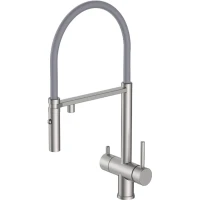 Смеситель для кухни Gappo G4397-85 с подключением к фильтру, гибким изливом, сатин