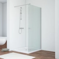 Душевая перегородка Vegas Glass EAF NOVO h2000 76 07 Moru 76 см, профиль матовый хром, стекло рифленое