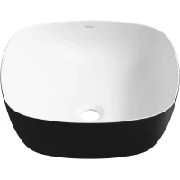 Раковина-чаша Wellsee Ground Breaking 337704000 40x40 см, накладная, белый матовый/черный матовый