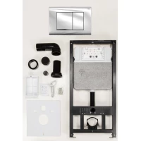 Инсталляция для унитаза Рехау Nova Quad 001 19101031001 с кнопкой смыва, хром