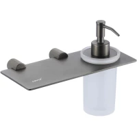 Дозатор для жидкого мыла с полочкой Savol S-002131Q настенный, графит