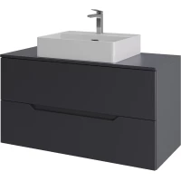 Тумба с раковиной Orange Line Li-100TugMDF+B04-500W 100,4 см, подвесная, со столешницей, графит матовый
