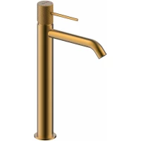 Смеситель для раковины Lemark Karelia LMF-2015S-BRG без донного клапана, золотой матовый