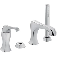 Смеситель на борт ванны Emmevi Ares 76120/CRS с душевым гарнитуром, матовый хром