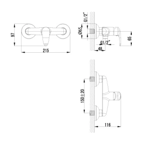 Изображение товара гигиенический душ lemark pramen lm3318c со смесителем, хром