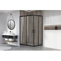 Душевой уголок Royal Bath RB9100HPD-T-BL 100x90 см, профиль черный матовый, стекло прозрачное