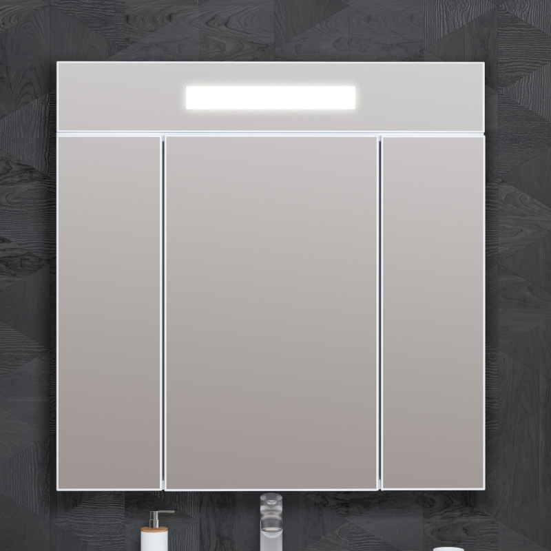 Зеркальный шкаф 75х80 см белый Opadiris Фреш Z0000010398