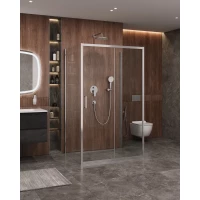 Душевой уголок Cezares Molveno MOLVENO-AH-12-160/90-C-GM-IV 157x90 см, профиль оружейная сталь матовый, стекло прозрачное