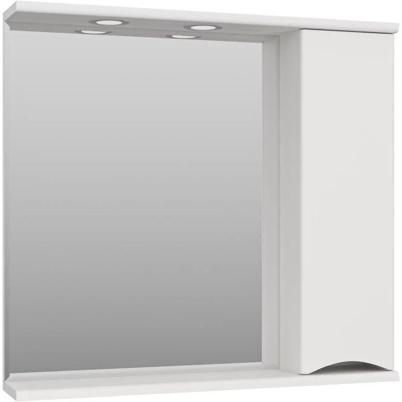 Зеркальный шкаф 80x74,5 см белый глянец R Misty Атлантик П-Атл-4080-010П
