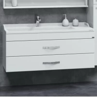 Тумба с раковиной белый глянец 120 см Санта Виктория 700138N + Sirius120