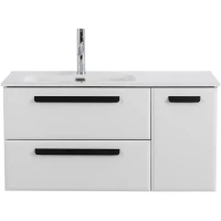 Тумба под раковину Cezares Eco ECO-CER-N-1000-2C-1A-SO-BL-L 100 см L, подвесная, Bianco Lucido