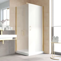 Душевой уголок Vegas Glass EP-Fis LUX 90*80 09 10 R 90x80 см R, профиль золотой, стекло сатин