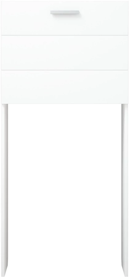 Пенал напольный для стиральной машины белый глянец/белый матовый с бельевой корзиной Corozo Денвер SP-00000562 пенал напольный красный глянец глянец r bellezza рио 4623606021215