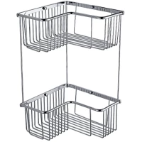 Полка для ванной Gappo G332-2 24,5x24,5 см, угловая, двойная, хром