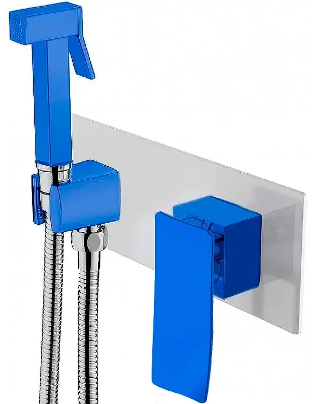 Гигиенический душ Boheme Q 147-CRUW.2 со смесителем, хром/синий