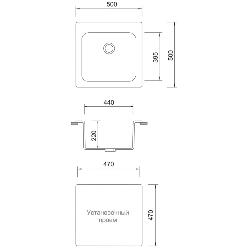 Кухонная мойка AquaGranitEx серый M-31(310)