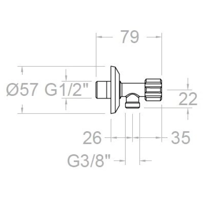 Угловой вентиль 1/2"×3/8" Ramon Soler 1288