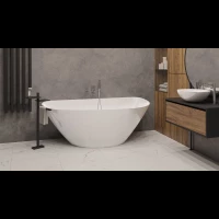 Ванна из литьевого мрамора Whitecross Topaz 0212.170080.100 170x80 см, отдельностоящая, белый глянец