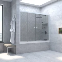 Шторка на ванну Vegas Glass Z2V NOVO 200 01 07 200 см, профиль белый, стекло графитовое