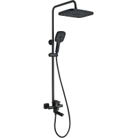 Душевая система Prohanss P60.24.06 320x210 мм, со смесителем, черный матовый