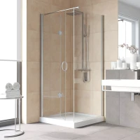 Душевой уголок Vegas Glass GPS-Fis LUX 90*90 07 crystalvision L 90x90 см L, профиль матовый хром, стекло прозрачное