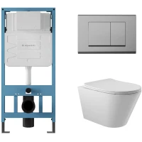 Комплект подвесной унитаз Aqueduto Cone CON0110 + система инсталляции Aqueduto Tecnica Quadrado TEC01 + QUA0100