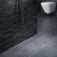 Душевой трап (лоток) Timo Drain System Plate DS230209/03 90 см, с решеткой, 2 в 1 под плитку, черный матовый