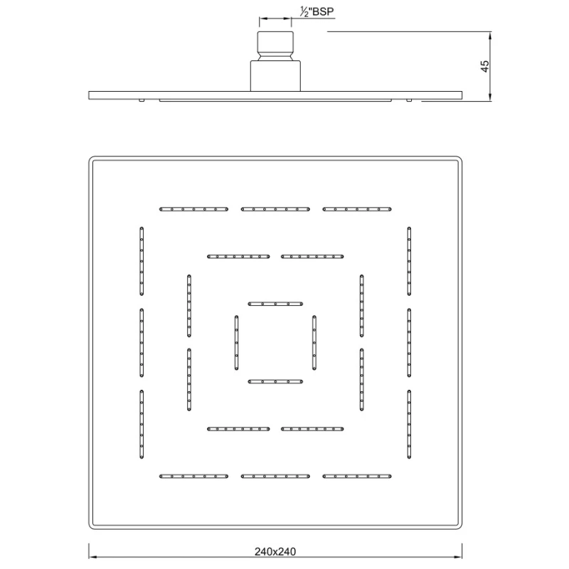 Верхний душ 240 мм Jaquar Maze OHS-CHR-1629