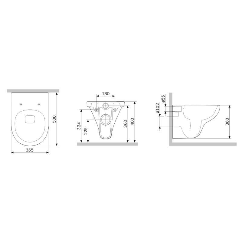 Унитаз подвесной AM.PM Gem C901700SC безободковый, с сиденьем микролифт, белый
