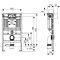 Монтажный элемент для подвесного унитаза со смывным бачком Uni, высота 820 мм Tece TECEprofil 9300001 - 3
